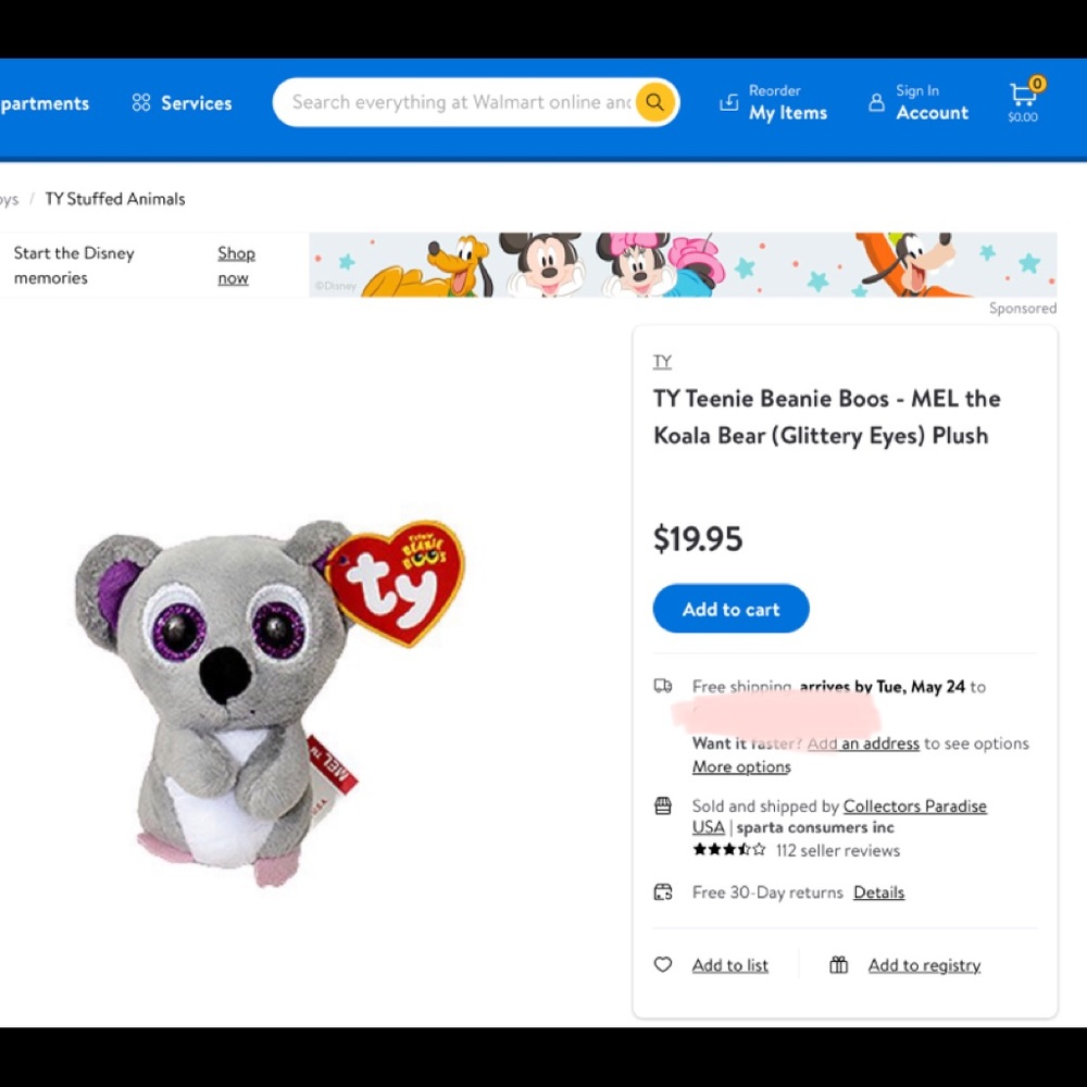 Collectible Teenie Beanie Boos Koala - Picture 3 of 3